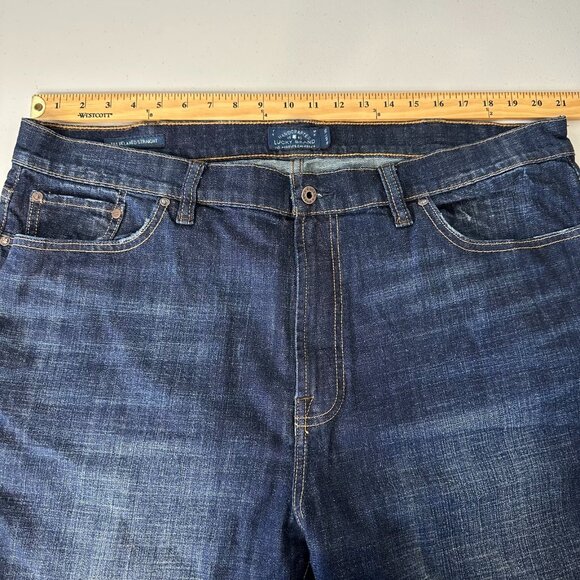 Lucky Brand 181 Relaxed Denim Jeans Size 44x30 Blue Straight Leg - Picture 6 of 12